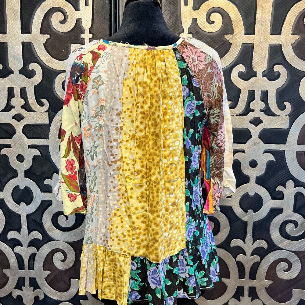 Sacred Threads Patchwork Multi Print Top - image 2